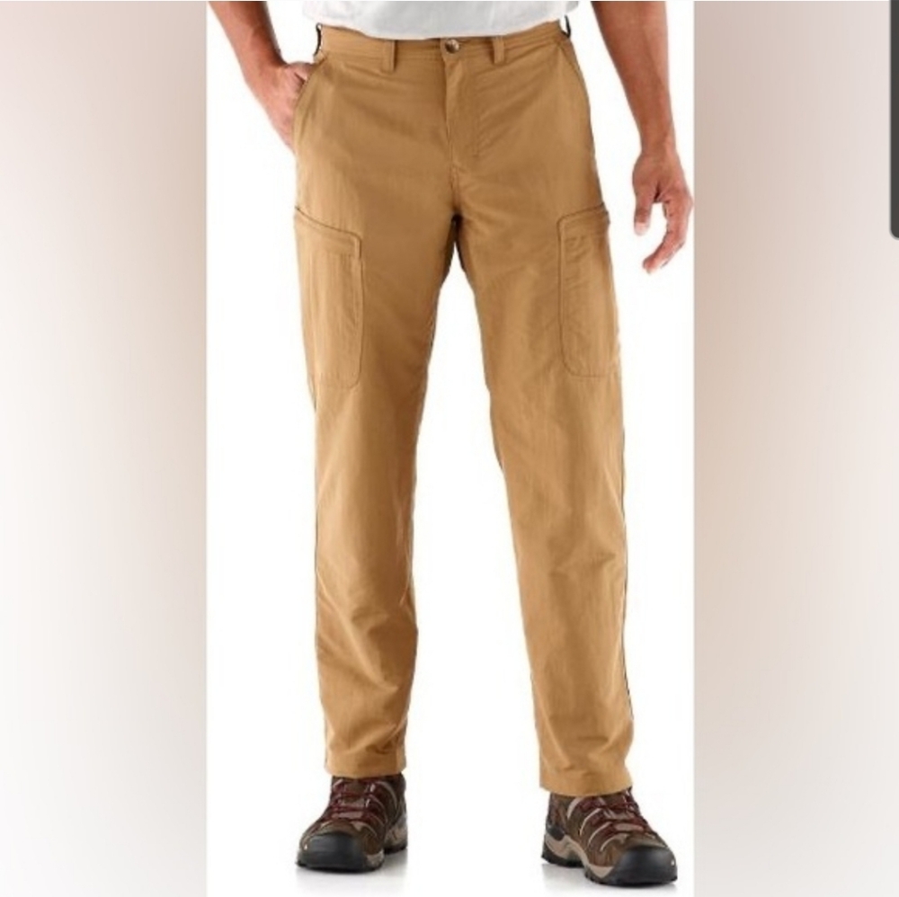 REI Adventures Nylon Zip Cargo Pants Tan Brown Khaki Size 42x32 Gorpcore